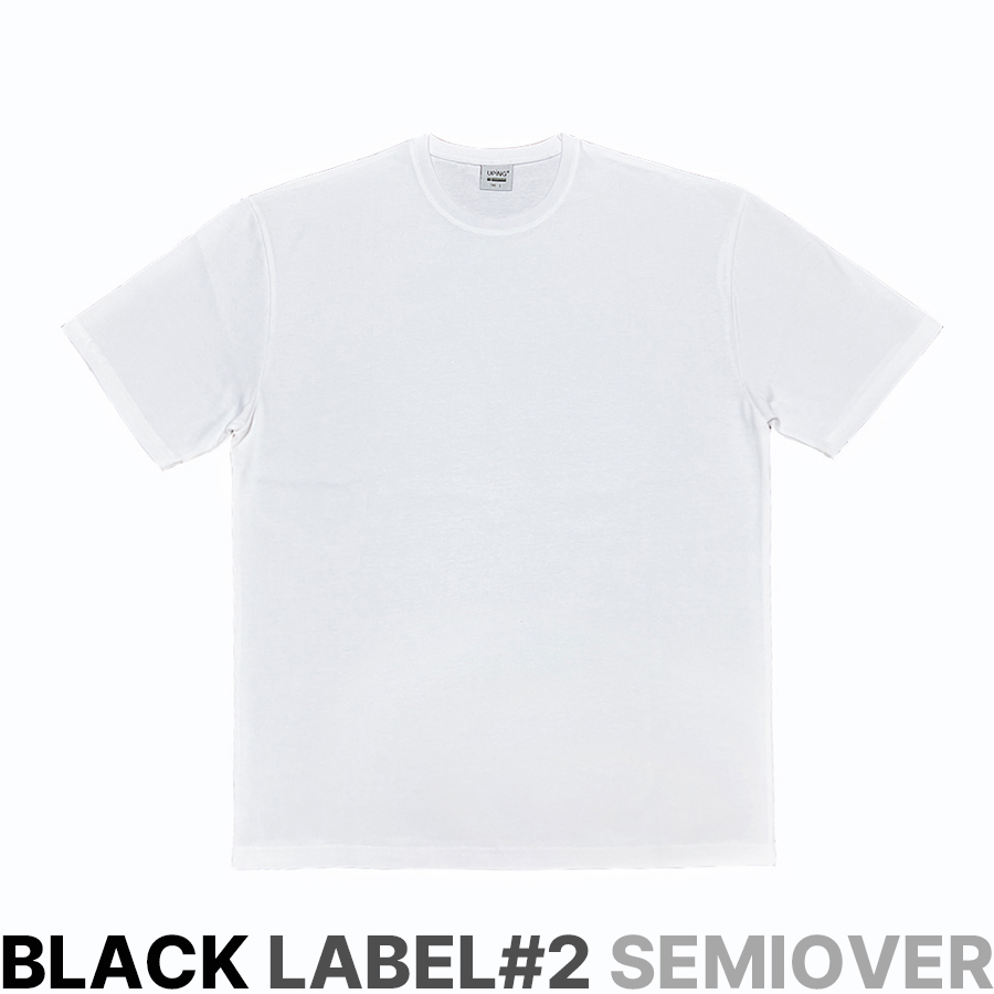 [블랙라벨 #2세대] &#039;더 블랙&#039; 세미오버핏 크루넥 티셔츠 (기본형)