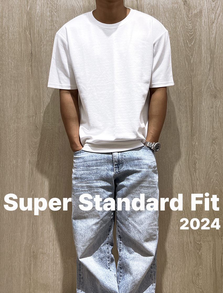 2024 슈퍼 스탠다드 핏 올뉴넥 티셔츠